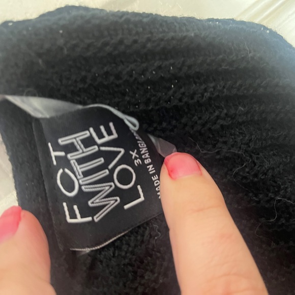 NWOT Plus Size size 3x color block vneck sweater with lace up back trendy - Picture 5 of 9